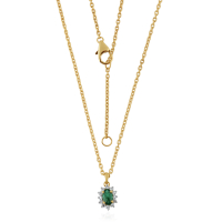 Emerald with diamond Pendant model P011730